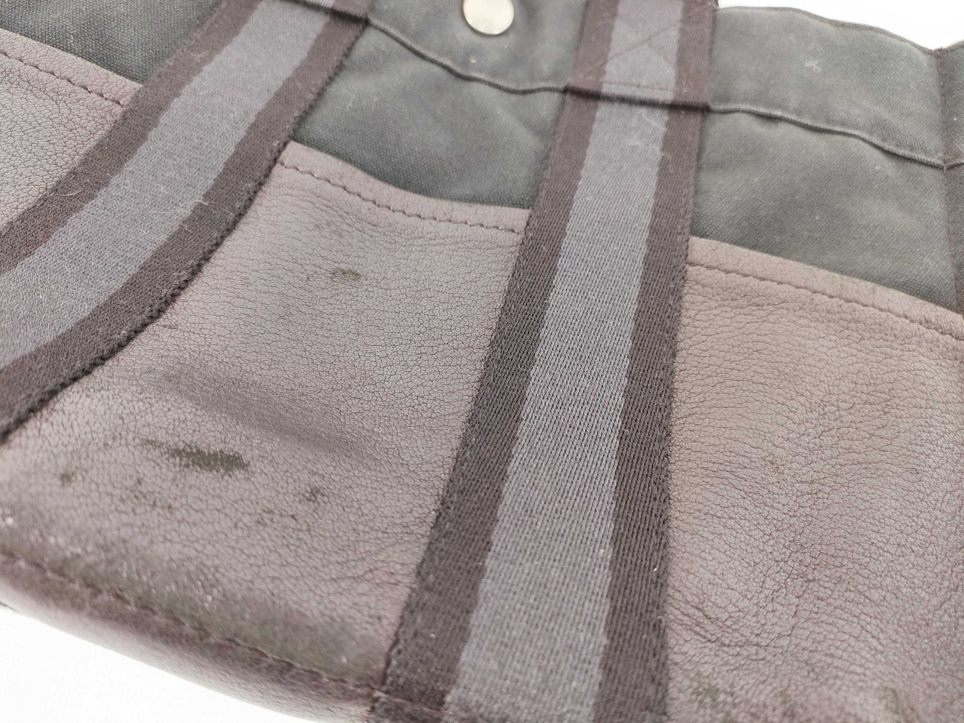 HERMES Foul Tou Foul Tou PM Half Leather Black Tote Bag