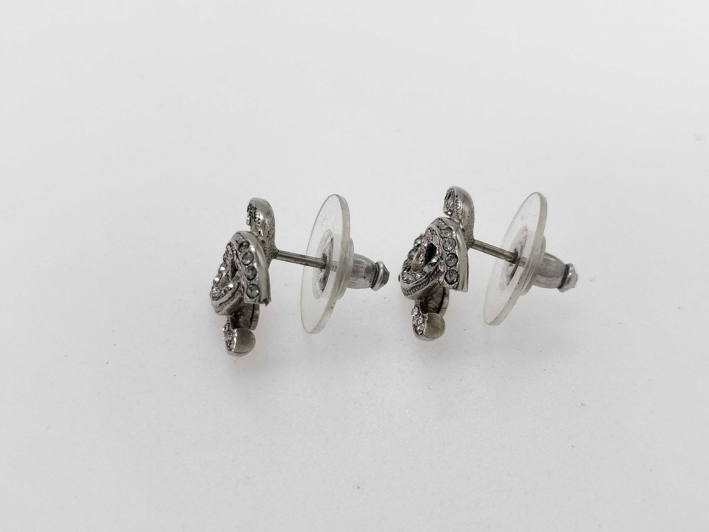 CHANEL Coco Mark Color Stone Coco Earrings Silver Earrings