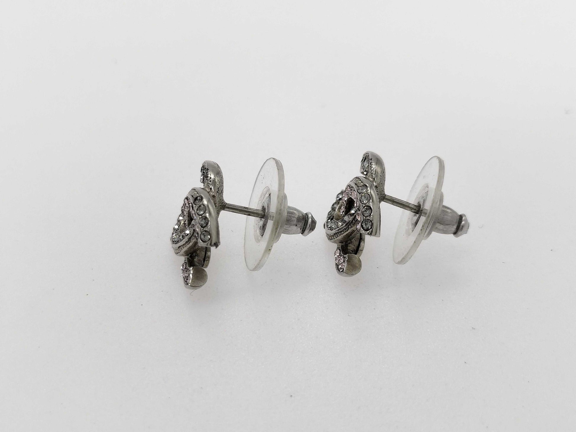 CHANEL Coco Mark Color Stone Coco Earrings Silver Earrings