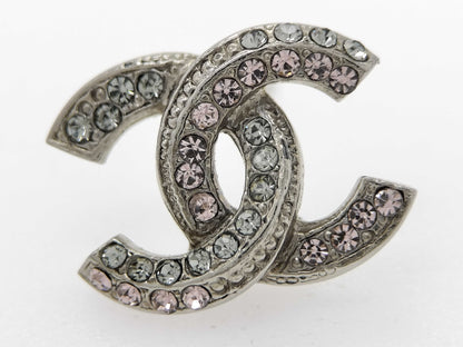 CHANEL Coco Mark Color Stone Coco Earrings Silver Earrings