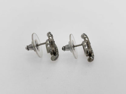 CHANEL Coco Mark Color Stone Coco Earrings Silver Earrings