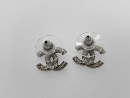 CHANEL Coco Mark Color Stone Coco Earrings Silver Earrings