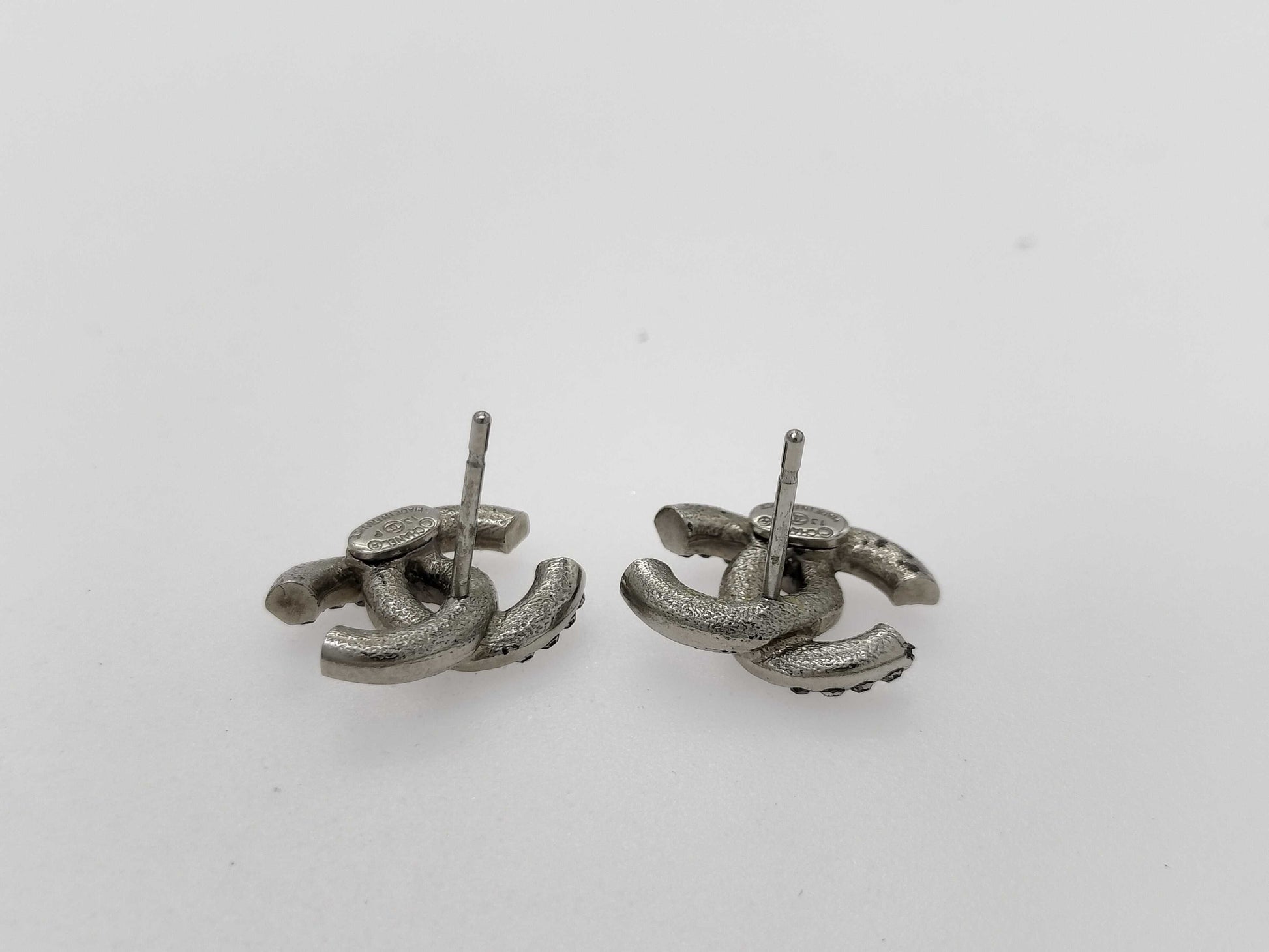 CHANEL Coco Mark Color Stone Coco Earrings Silver Earrings