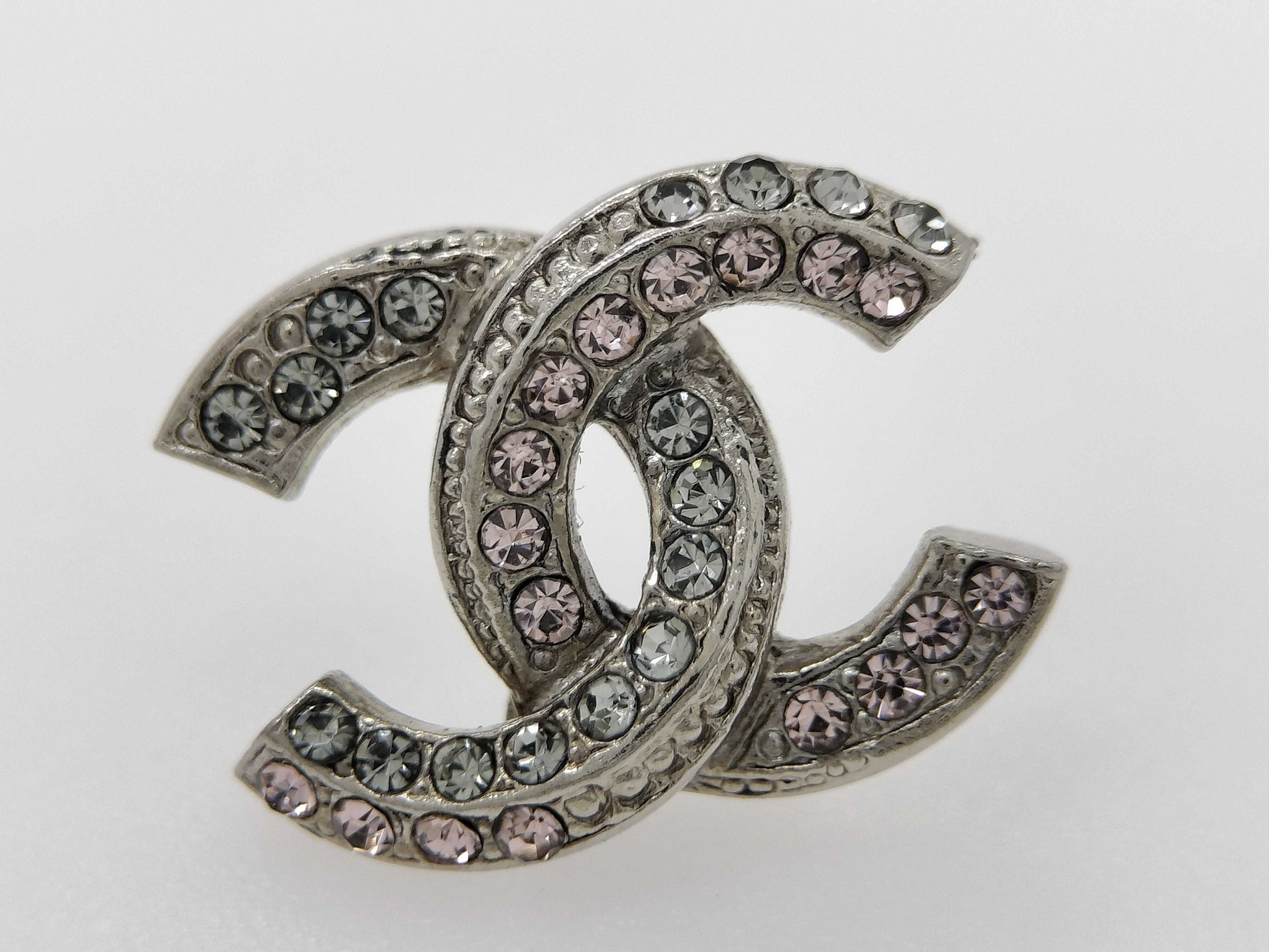 CHANEL Coco Mark Color Stone Coco Earrings Silver Earrings