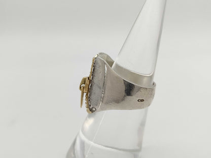HERMES Zipper Motif Ring, Combination Colors, Size 13