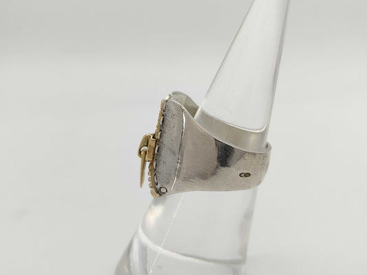 HERMES Zipper Motif Ring, Combination Colors, Size 13