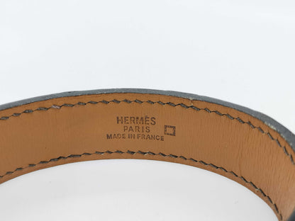 HERMES HERMES Pourtour Crocodile Leather Bracelet Bangle