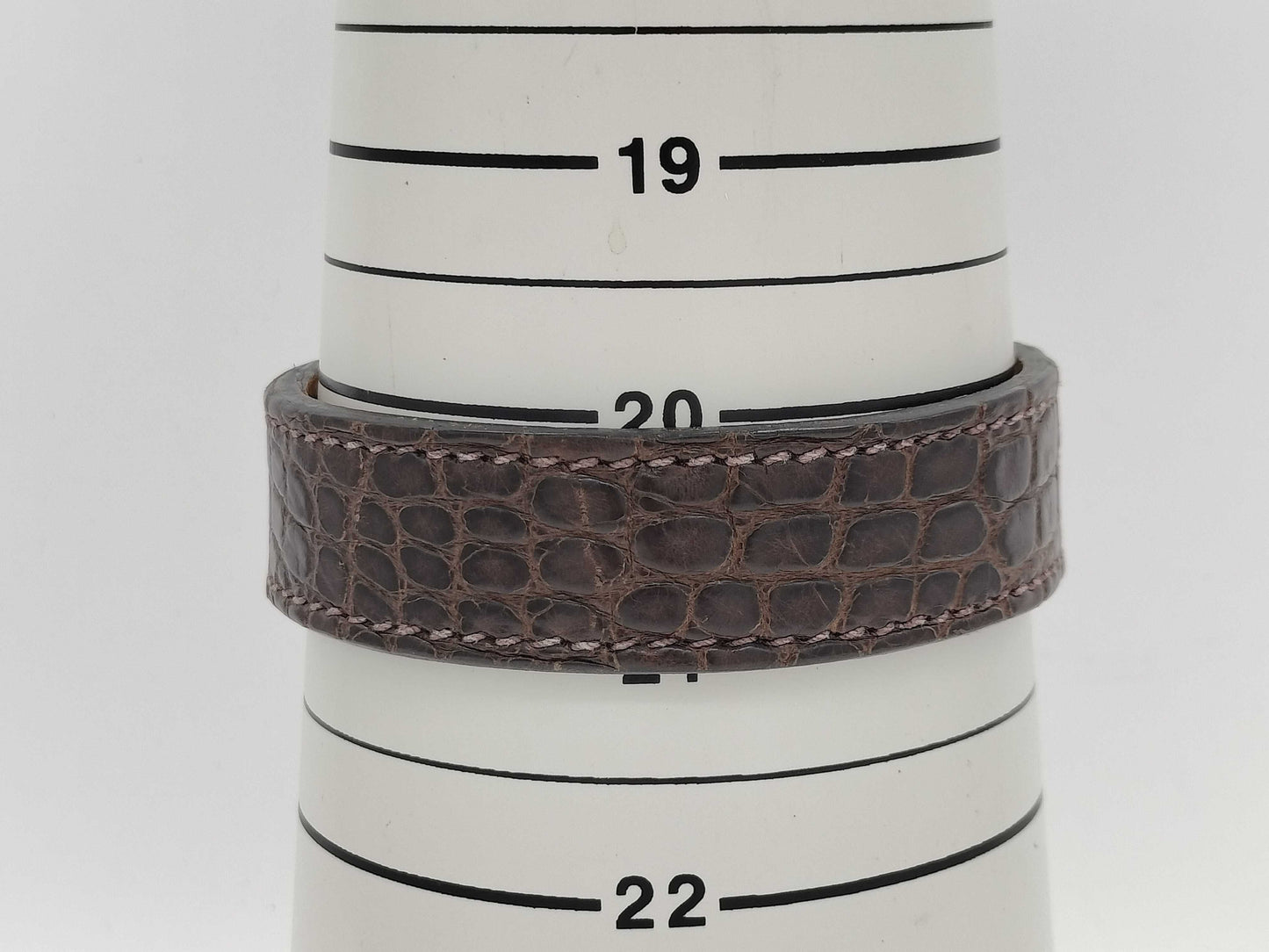 HERMES HERMES Pourtour Crocodile Leather Bracelet Bangle