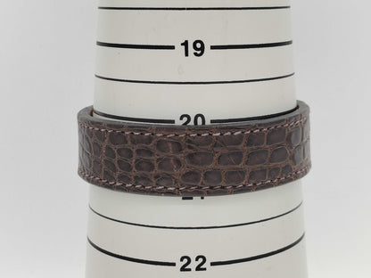 HERMES HERMES Pourtour Crocodile Leather Bracelet Bangle