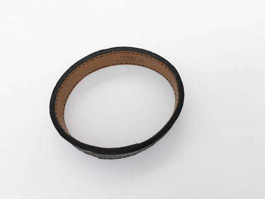 HERMES HERMES Pourtour Crocodile Leather Bracelet Bangle