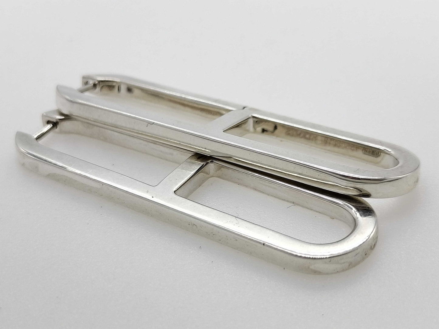 HERMES HERMES Eva Chaine d'Ancre Silver Earrings