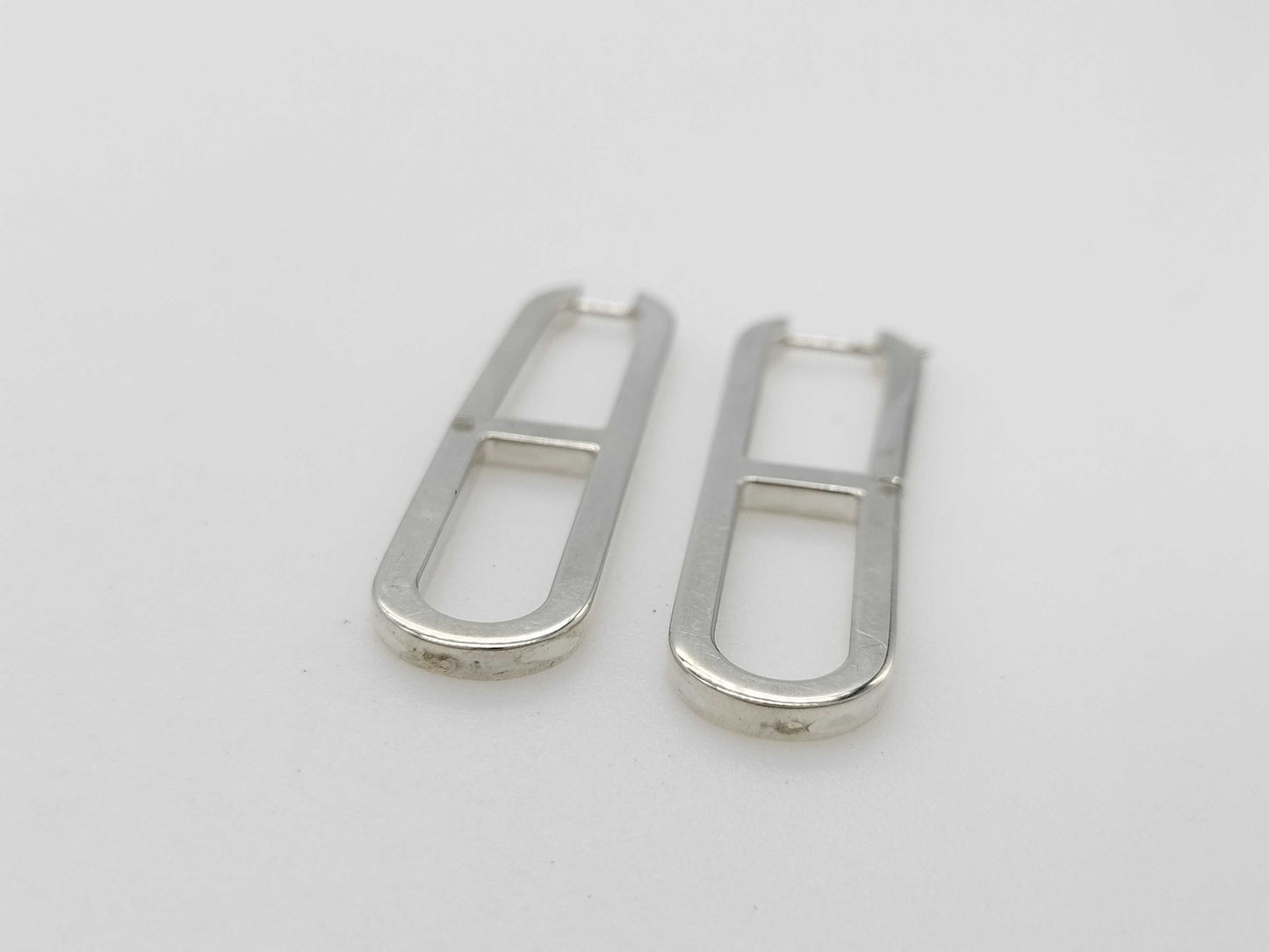 HERMES HERMES Eva Chaine d'Ancre Silver Earrings