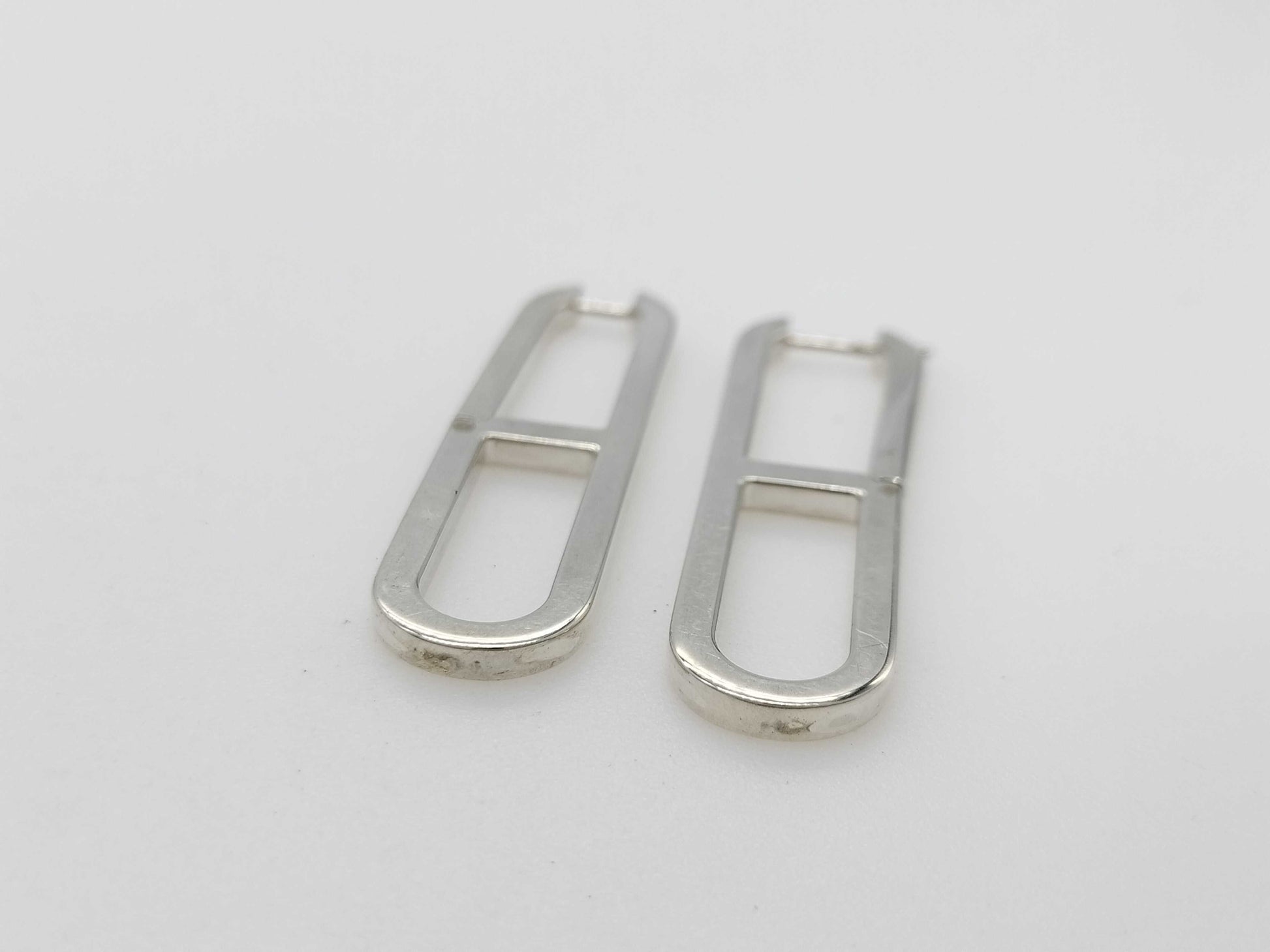 HERMES HERMES Eva Chaine d'Ancre Silver Earrings