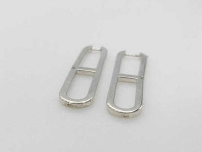 HERMES HERMES Eva Chaine d'Ancre Silver Earrings