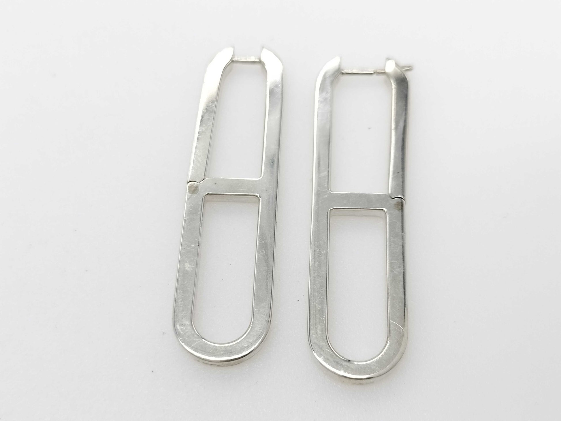 HERMES HERMES Eva Chaine d'Ancre Silver Earrings