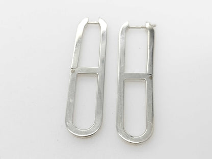 HERMES HERMES Eva Chaine d'Ancre Silver Earrings