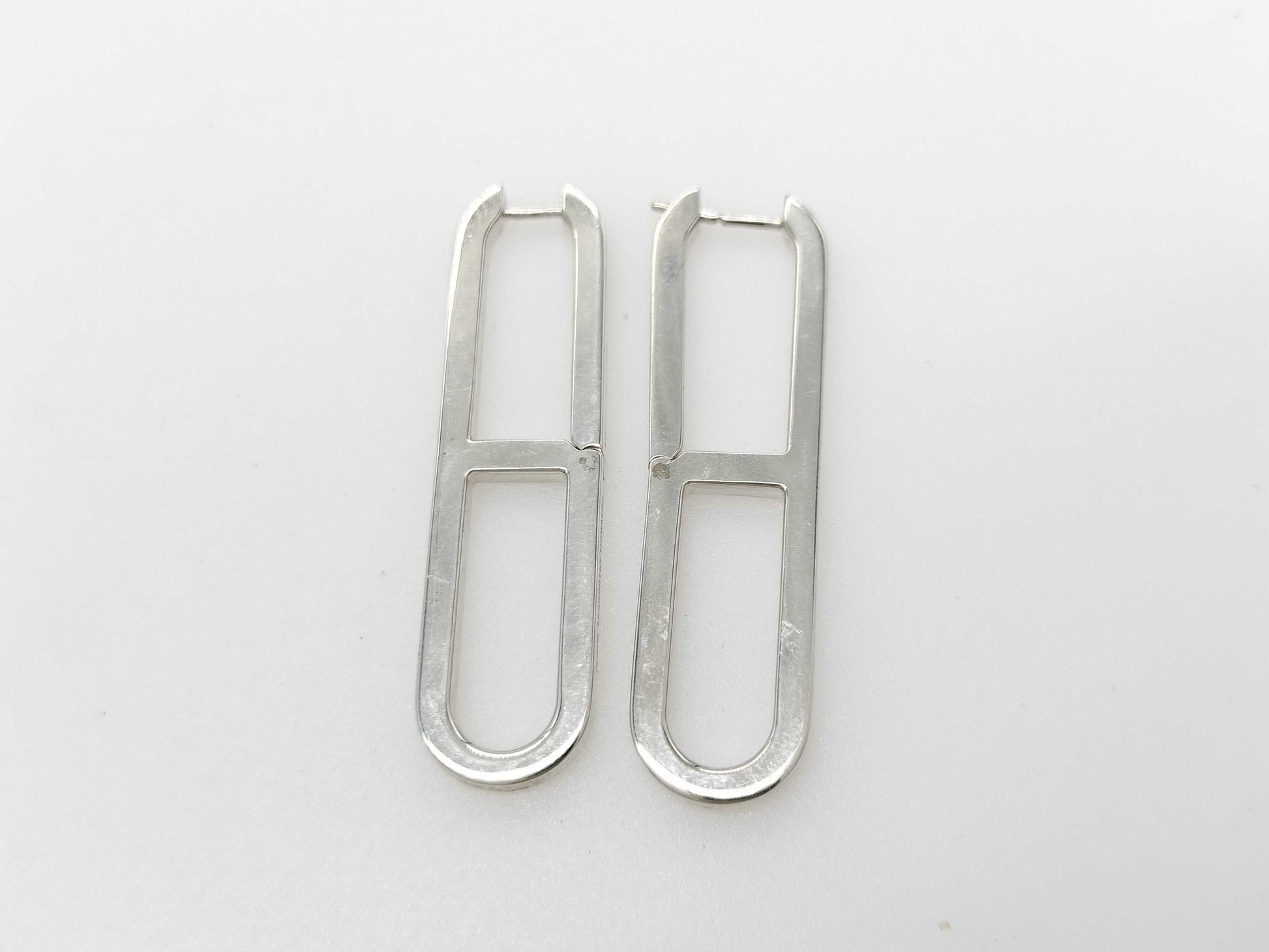 HERMES HERMES Eva Chaine d'Ancre Silver Earrings