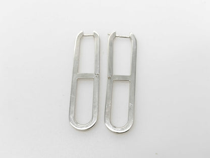 HERMES HERMES Eva Chaine d'Ancre Silver Earrings