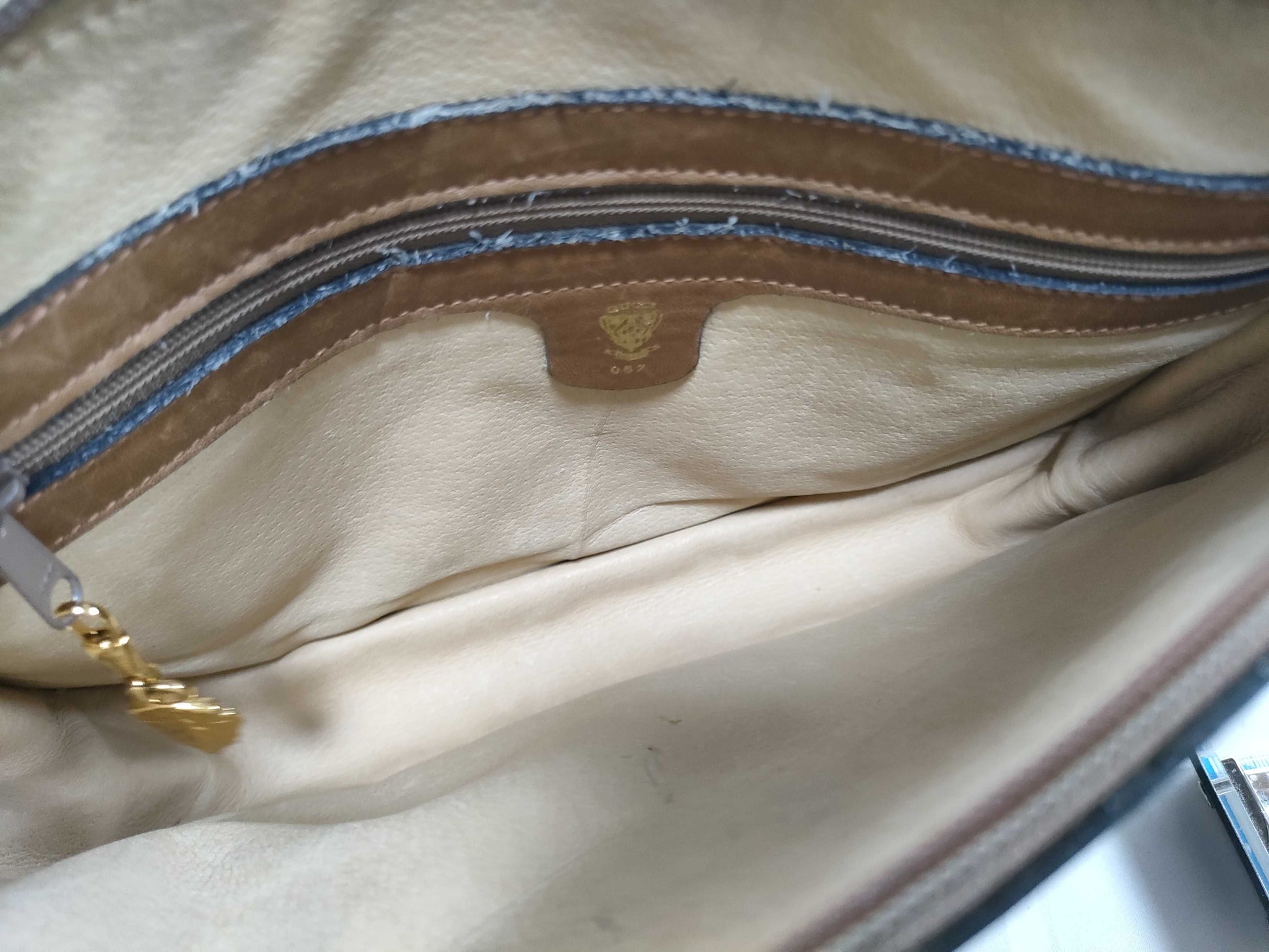 GUCCI 067 Shoulder Bag, Old Gucci Micro GG Canvas and Leather, Brown Shoulder Bag