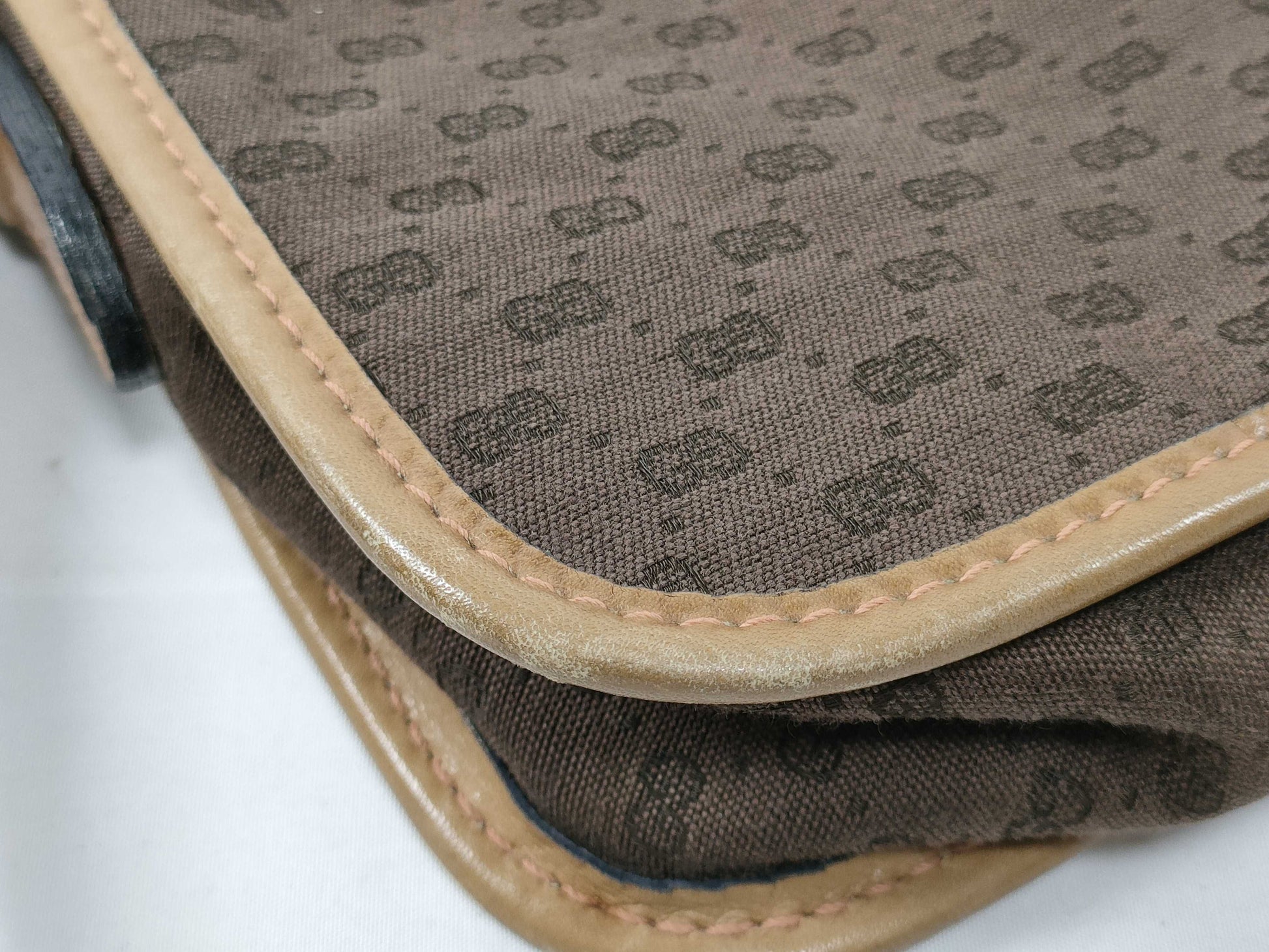 GUCCI 067 Shoulder Bag, Old Gucci Micro GG Canvas and Leather, Brown Shoulder Bag