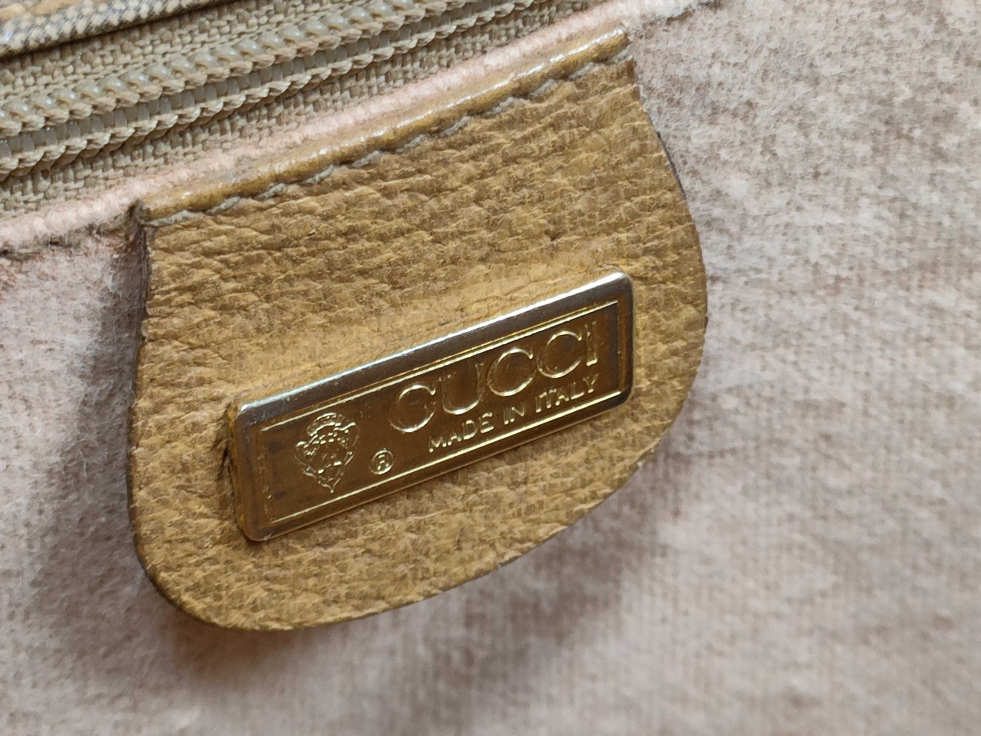 GUCCI 001116 Micro GG Shoulder Bag in GG Supreme Canvas, Camel