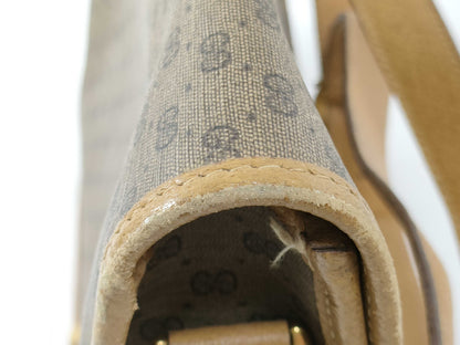 GUCCI 001116 Micro GG Shoulder Bag in GG Supreme Canvas, Camel