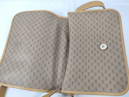 GUCCI 001116 Micro GG Shoulder Bag in GG Supreme Canvas, Camel