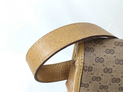 GUCCI 001116 Micro GG Shoulder Bag in GG Supreme Canvas, Camel