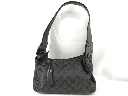 GUCCI 92699 Shoulder Bag, GG Canvas, One-Shoulder, Black
