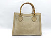 GUCCI Bamboo Gucci 002 0260 Handbag Bamboo Suede Leather Ivory Handbag