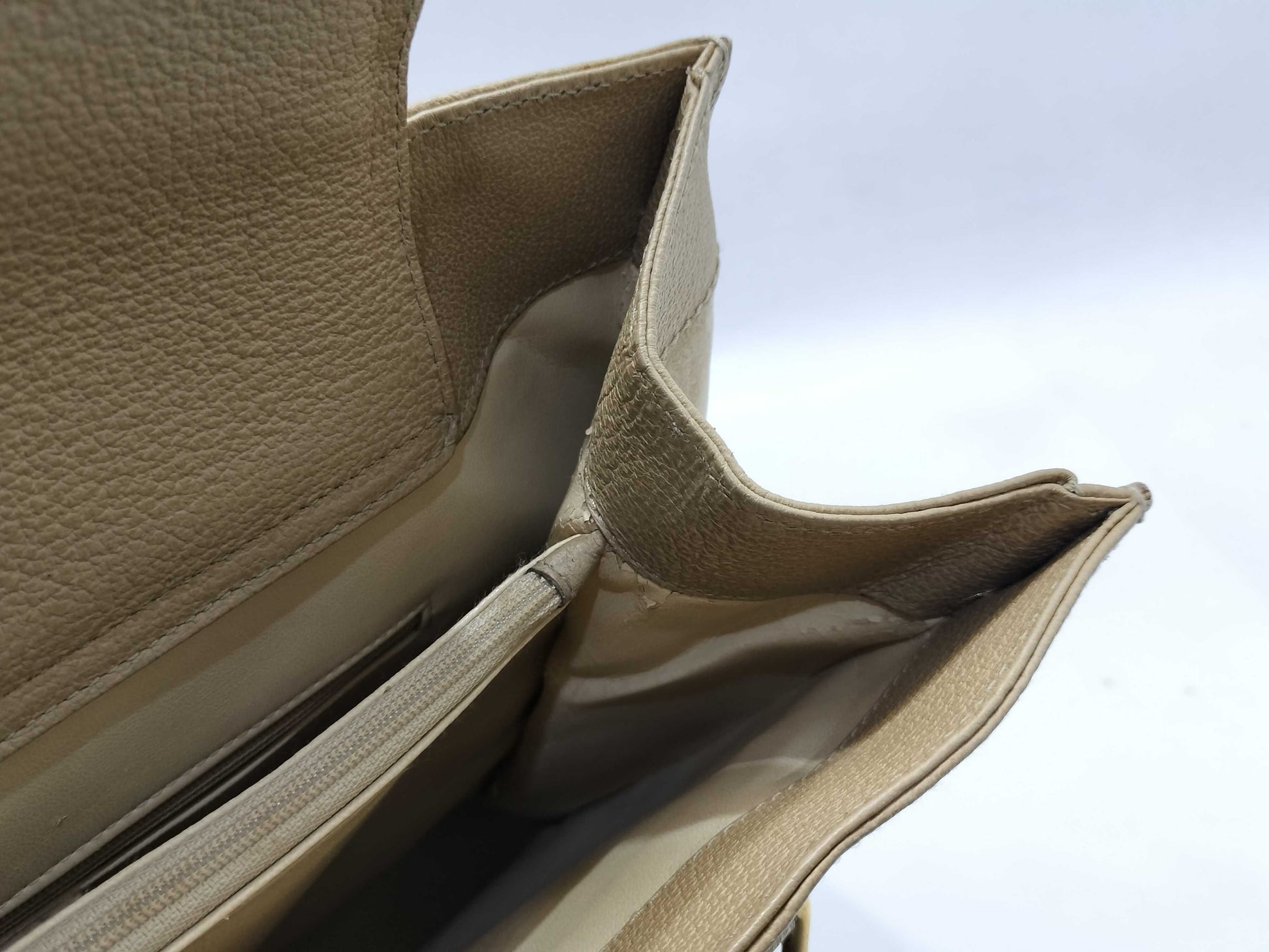 GUCCI Bamboo Gucci 002 0260 Handbag Bamboo Suede Leather Ivory Handbag