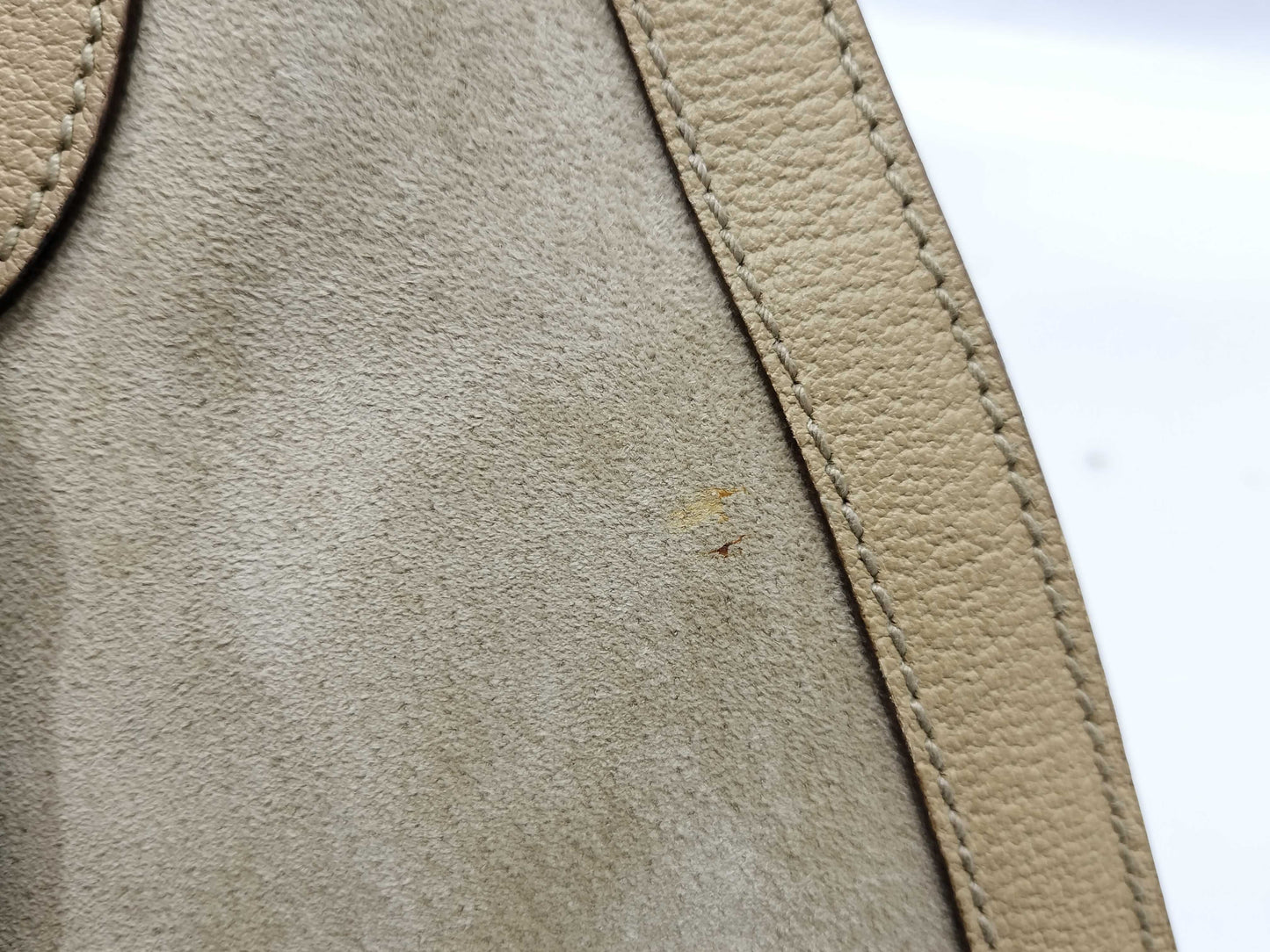 GUCCI Bamboo Gucci 002 0260 Handbag Bamboo Suede Leather Ivory Handbag