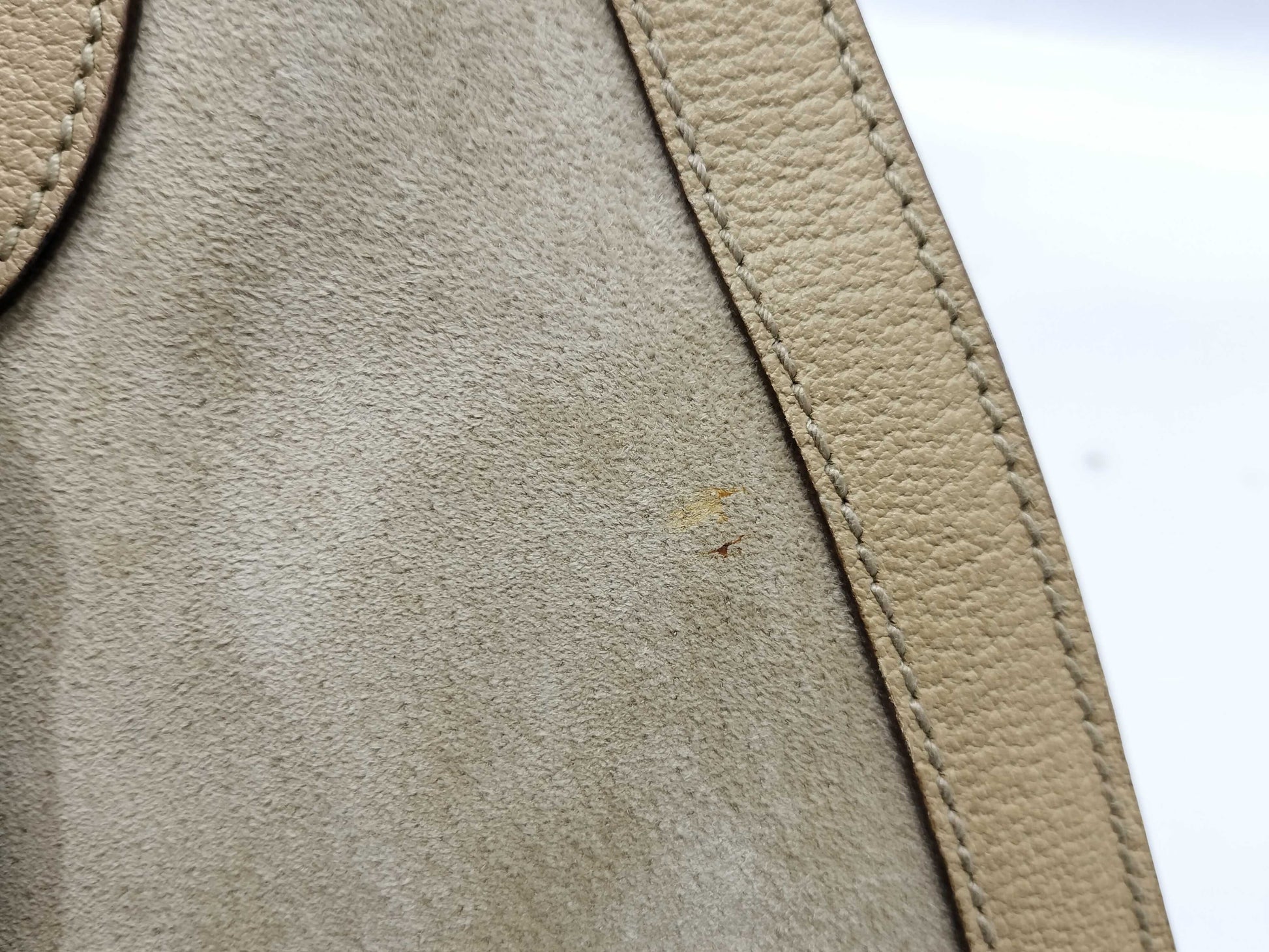GUCCI Bamboo Gucci 002 0260 Handbag Bamboo Suede Leather Ivory Handbag