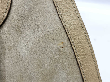 GUCCI Bamboo Gucci 002 0260 Handbag Bamboo Suede Leather Ivory Handbag