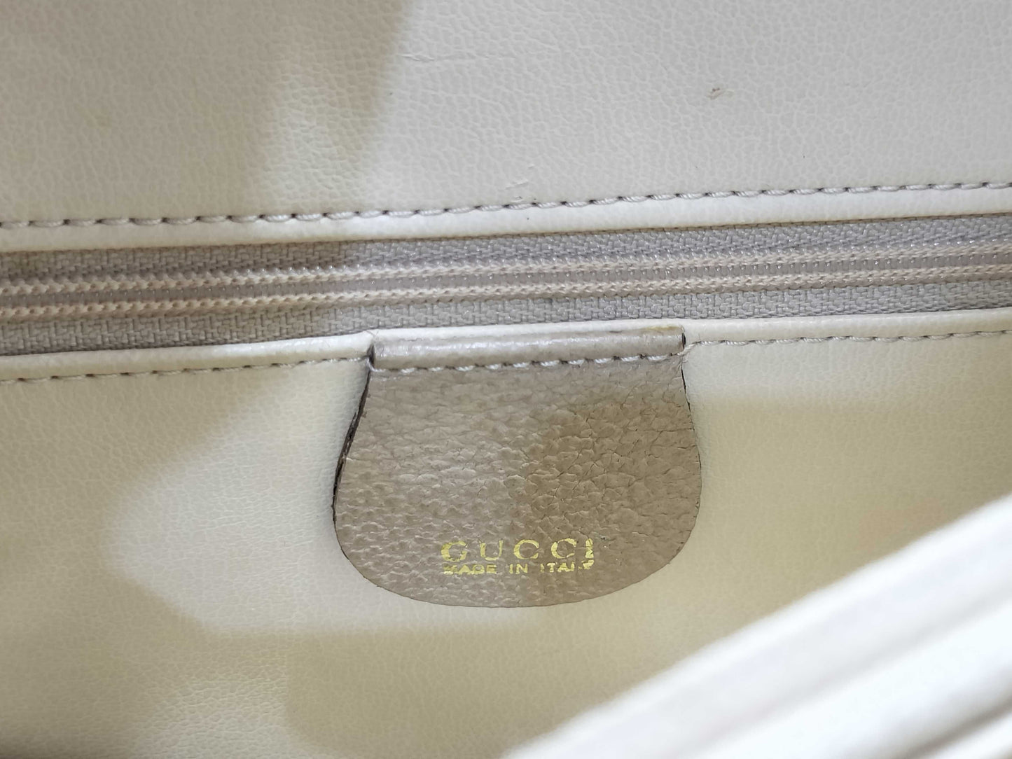 GUCCI Bamboo Gucci 002 0260 Handbag Bamboo Suede Leather Ivory Handbag