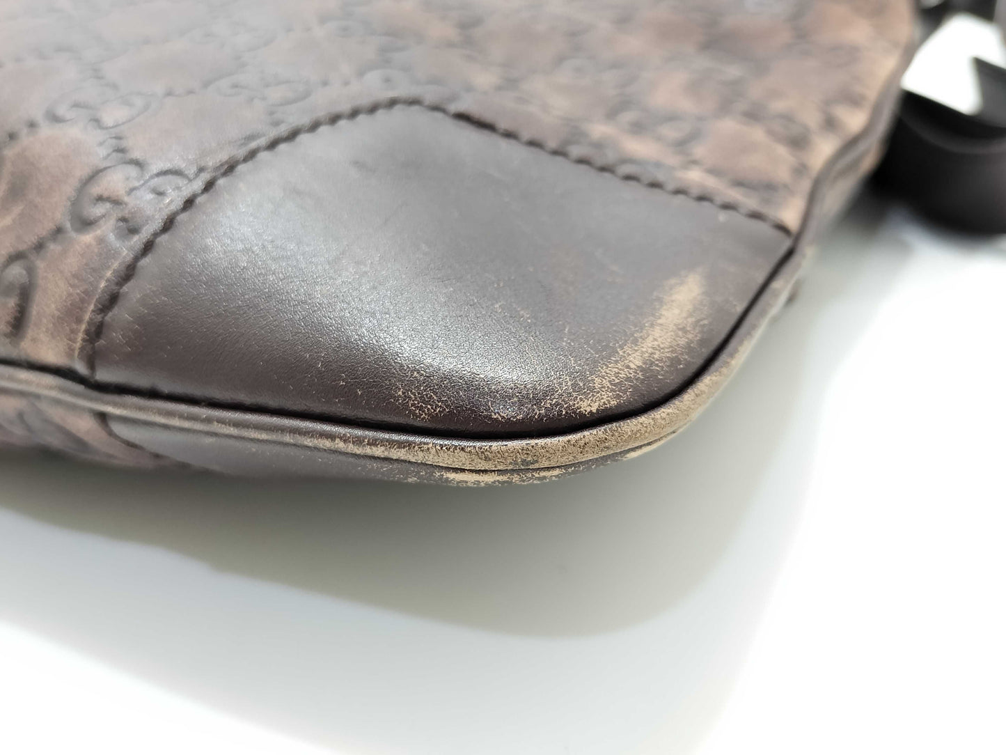 GUCCI Guccissima Shoulder Bag 148476, Brown Leather, Shima Shoulder Bag