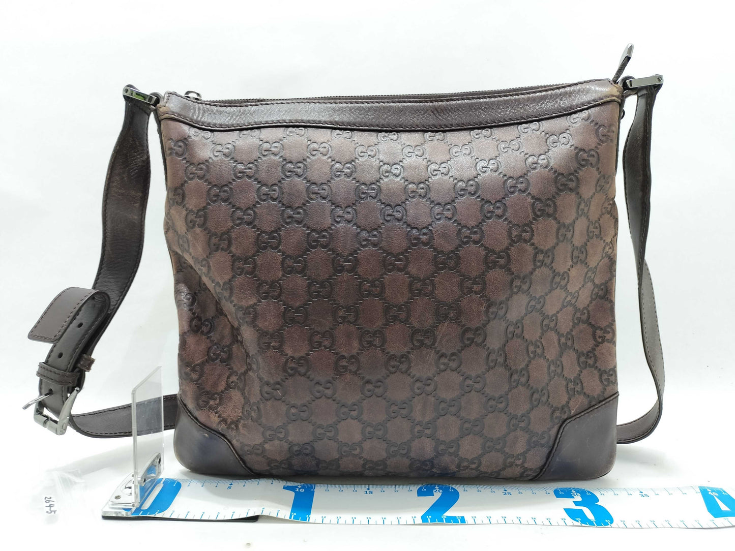 GUCCI Guccissima Shoulder Bag 148476, Brown Leather, Shima Shoulder Bag