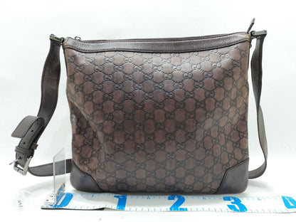 GUCCI Guccissima Shoulder Bag 148476, Brown Leather, Shima Shoulder Bag