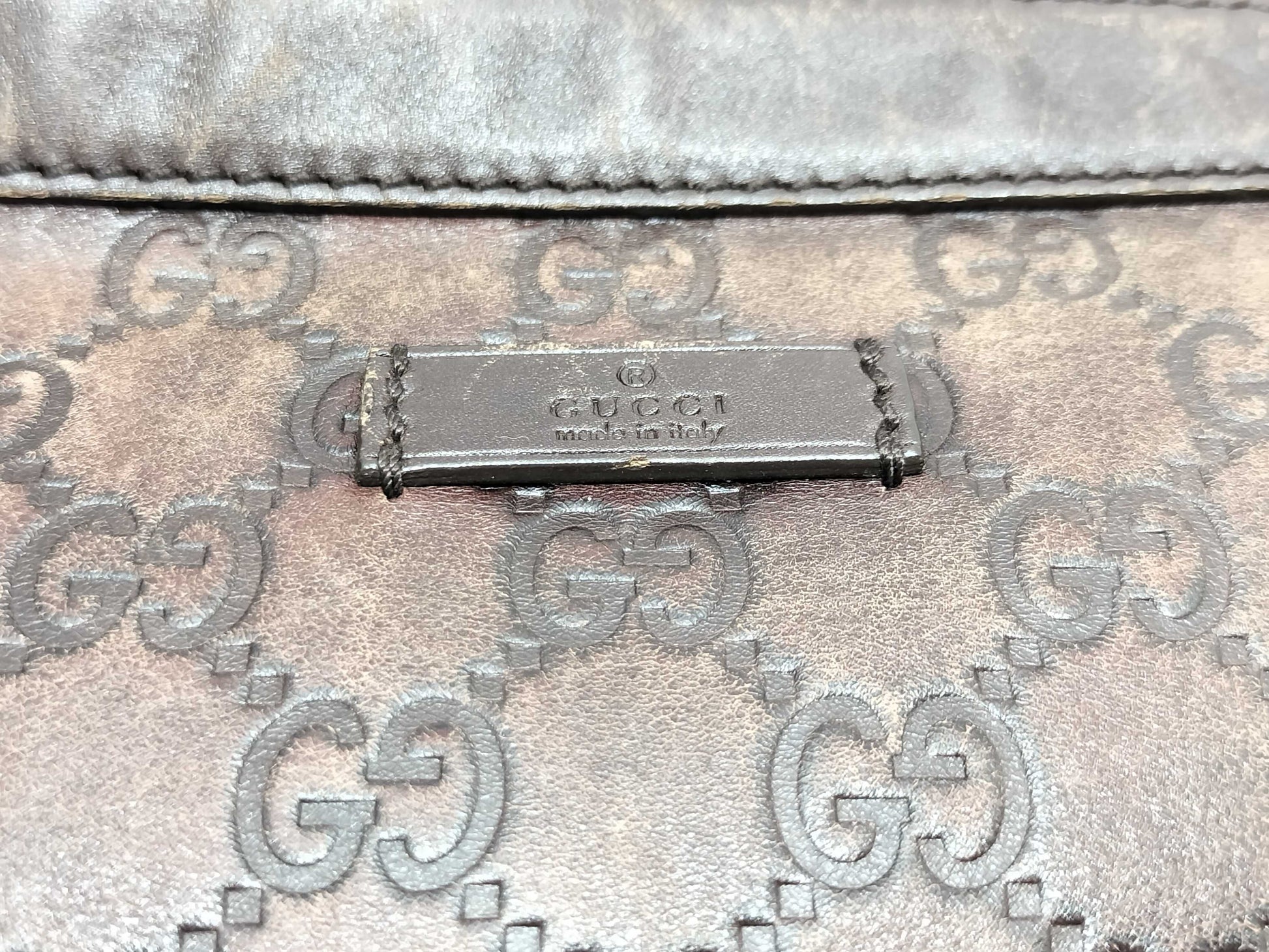 GUCCI Guccissima Shoulder Bag 148476, Brown Leather, Shima Shoulder Bag