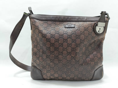 GUCCI Guccissima Shoulder Bag 148476, Brown Leather, Shima Shoulder Bag