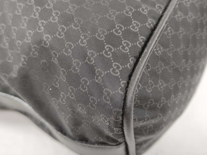 GUCCI 039 1147 Mini Bag Handbag Micro GG Nylon Leather Black Pouch