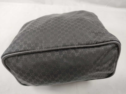 GUCCI 039 1147 Mini Bag Handbag Micro GG Nylon Leather Black Pouch