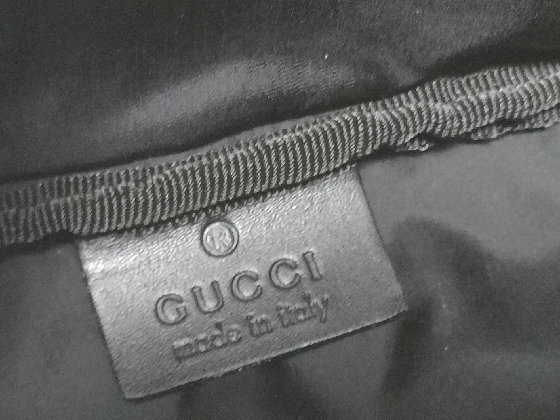 GUCCI 039 1147 Mini Bag Handbag Micro GG Nylon Leather Black Pouch