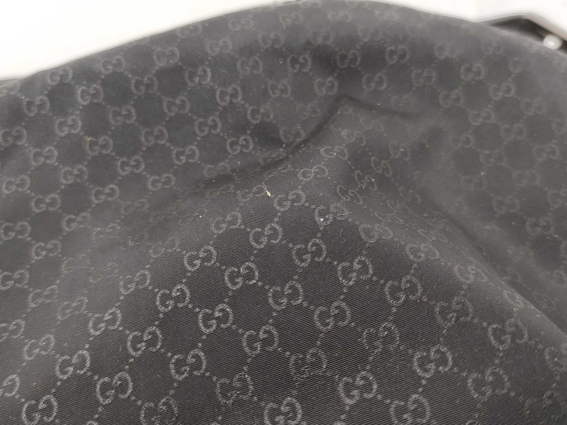 GUCCI 039 1147 Mini Bag Handbag Micro GG Nylon Leather Black Pouch