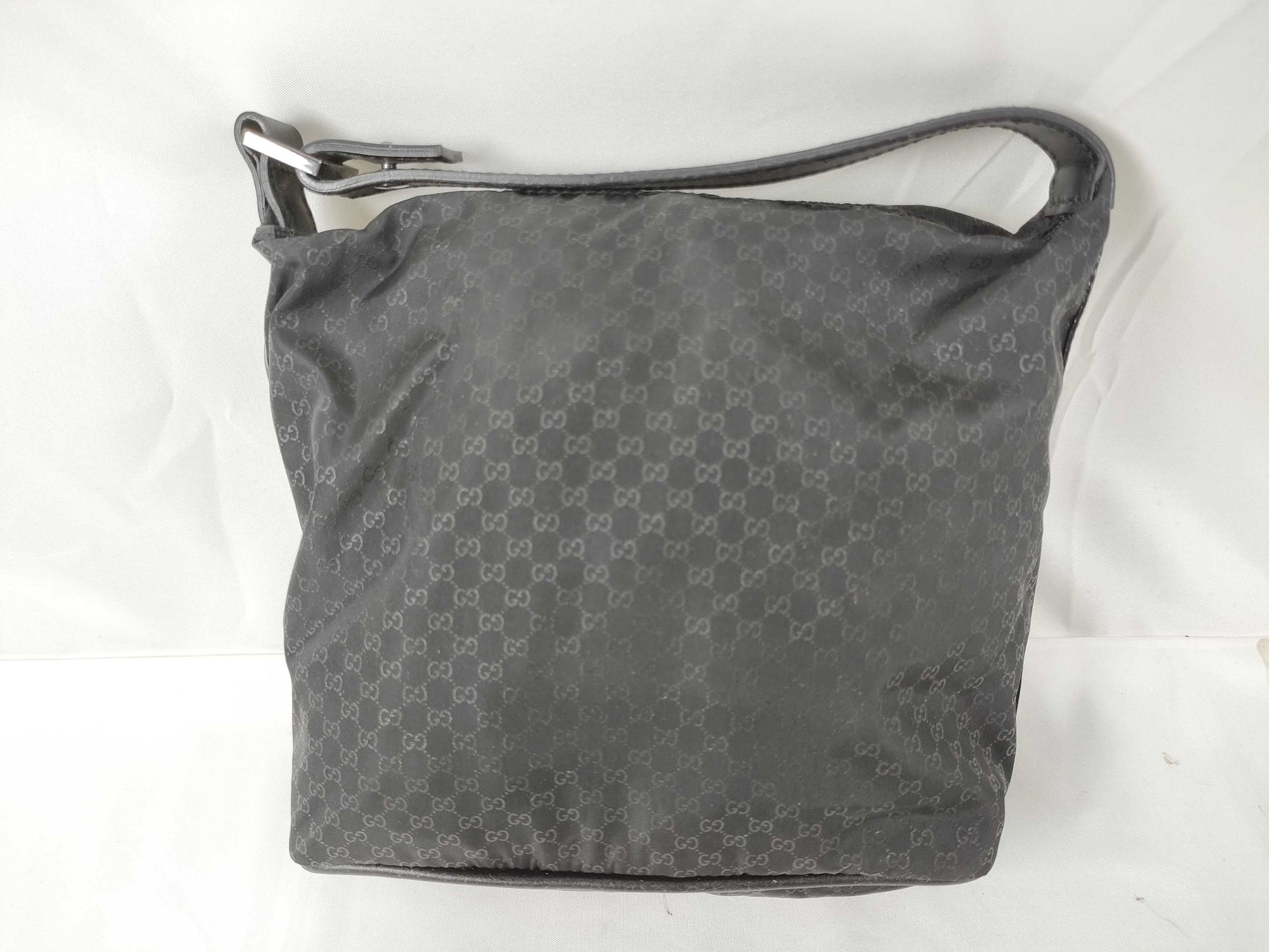 GUCCI 039 1147 Mini Bag Handbag Micro GG Nylon Leather Black Pouch