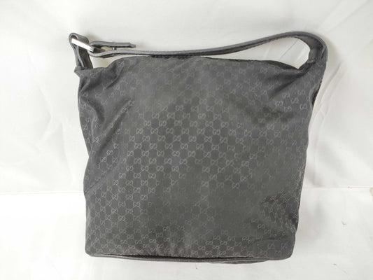 GUCCI 039 1147 Mini Bag Handbag Micro GG Nylon Leather Black Pouch