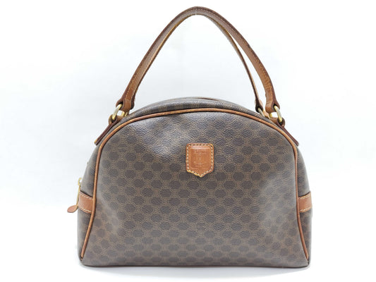 CELINE M93 Macadam Handbag, Brown PVC