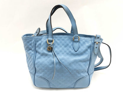 GUCCI Guccissima Gucci 449241 Handbag Shoulder Bag 2-way Shima Blue Handbag