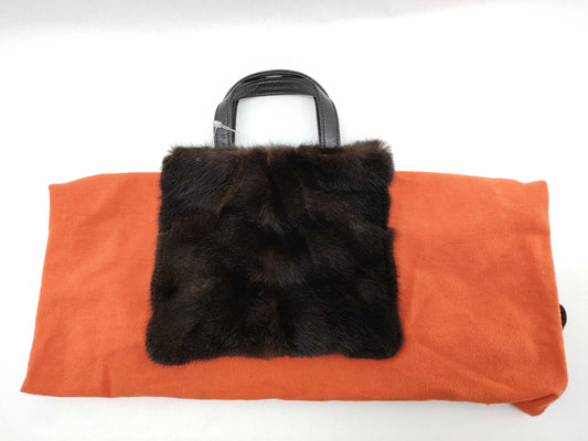 LOEWE Loewe handbag mini bag leather fur black brown handbag