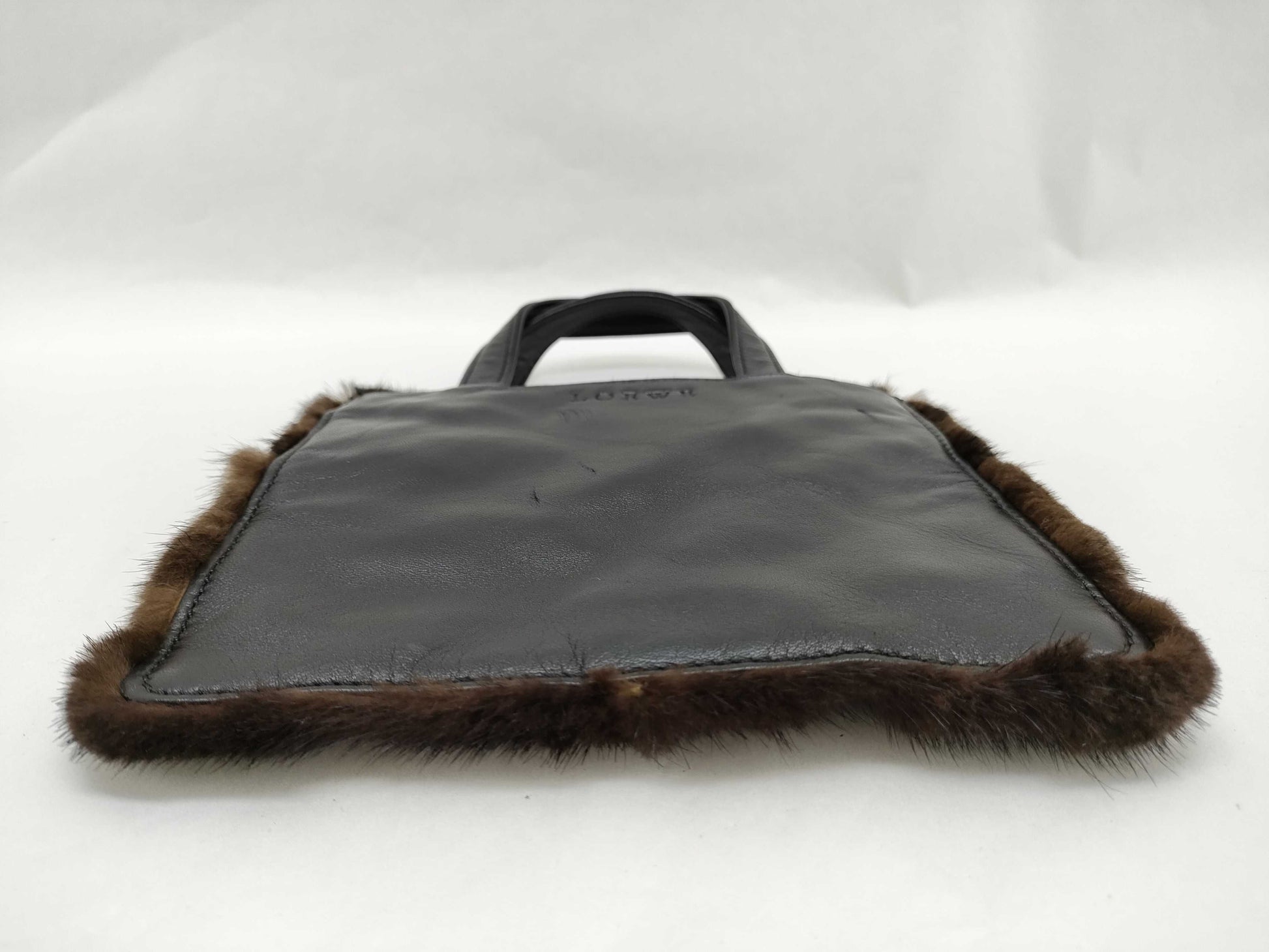 LOEWE Loewe handbag mini bag leather fur black brown handbag